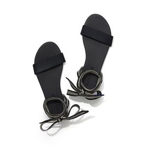 NWT Rothy’s The Wrap Sandal in Cosmos- Black/white/taupe size 8.5